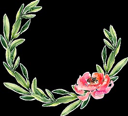清新溫婉手繪花環(huán)裝飾元素