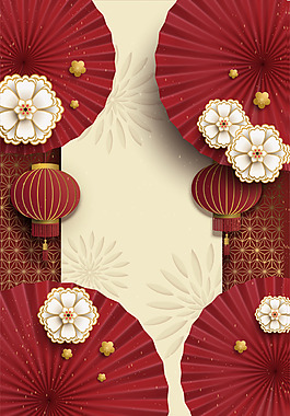 紅色古典風新年背景