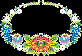 樸素簡(jiǎn)易手繪花環(huán)裝飾圖案