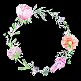 素雅手繪花環(huán)裝飾元素