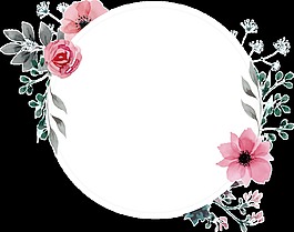 粉色浪漫手繪花環(huán)裝飾元素
