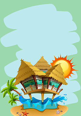 矢量簡(jiǎn)約夏日旅游度假海報(bào)背景