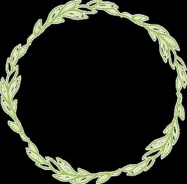 極簡柳枝手繪花環(huán)裝飾圖案