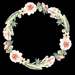 素雅簡(jiǎn)約手繪花環(huán)裝飾元素