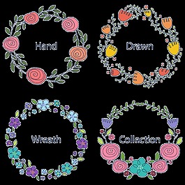 極簡(jiǎn)英文創(chuàng)意手繪花環(huán)