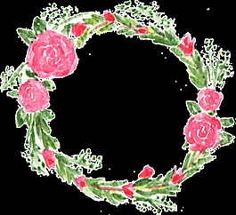 彩臘簡(jiǎn)約手繪花環(huán)裝飾圖案