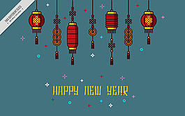 卡通新年燈籠素材