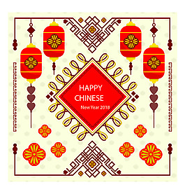 抽象中国元素春节海报