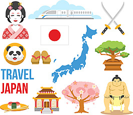特色日本旅行插畫