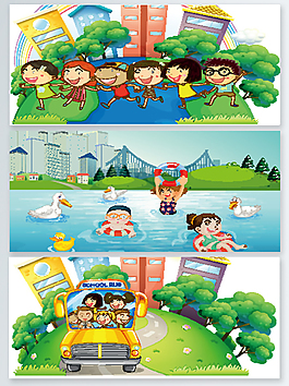 小孩游玩創(chuàng)意背景圖