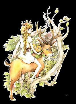 彩繪童話美與野獸圖案元素