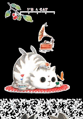 彩繪卡通貓圖案元素