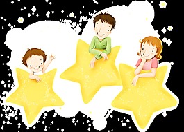 卡通星星人物元素圖案