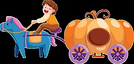 卡通童話(huà)南瓜馬車(chē)圖案