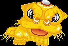 黃色元宵舞獅元素設(shè)計(jì)
