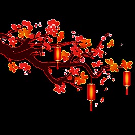 創(chuàng)意梅花燈籠元素設(shè)計(jì)