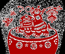 剪紙風元宵節(jié)元素設計