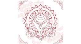 紅色花紋圖形png元素