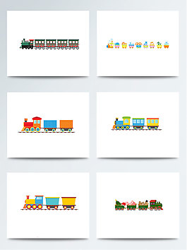 手繪彩色卡通小火車