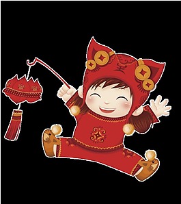 卡通鬧元宵兒童裝飾元素