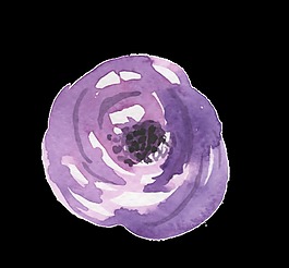 紫色渲染花卉透明素材png