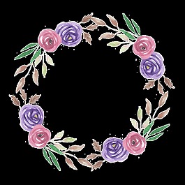 玫瑰花卉做成的花環(huán)透明素材png