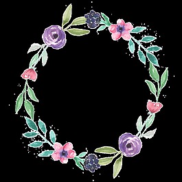 水墨渲染花卉透明素材png