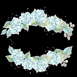 淡藍(lán)色繡球花透明素材png