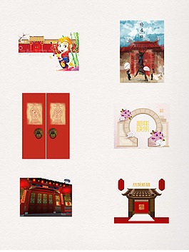 復古唯美園林建筑素材