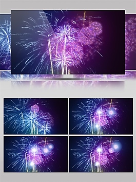 紫色光束煙花動態(tài)視頻素材