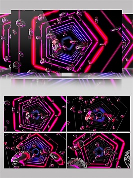 紫色五角隧道動(dòng)態(tài)視頻素材
