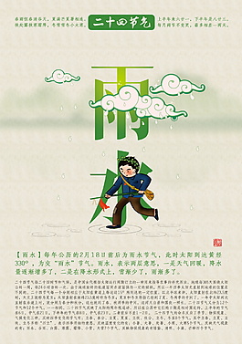 二十四節(jié)氣雨水海報(bào)設(shè)計(jì)