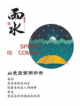 傳統(tǒng)二十四節(jié)氣雨水海報(bào)設(shè)計(jì)