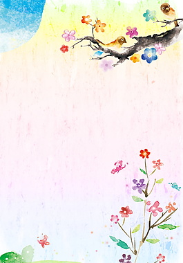 粉色春暖花開春季促銷海報背景設計
