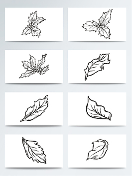 簡(jiǎn)約黑色葉子免扣素材合集