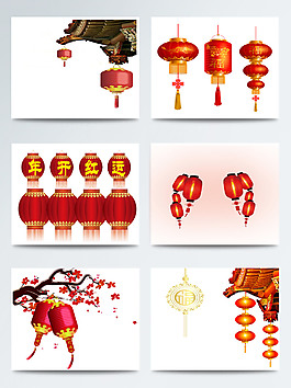 喜慶新年大紅燈籠圖片