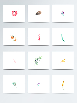 水彩彩色鮮花png素材合集