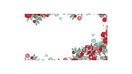 卡通紅色花朵綠葉png元素