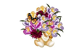 卡通彩色鮮花png元素