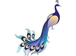 卡通動(dòng)漫孔雀png元素