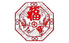 紅色剪紙窗貼png元素