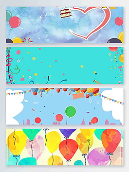 歡樂彩色氣球背景banner