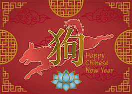 中国红传统节日春节新年海报