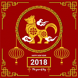 中國(guó)風(fēng)2018狗年海報(bào)設(shè)計(jì)