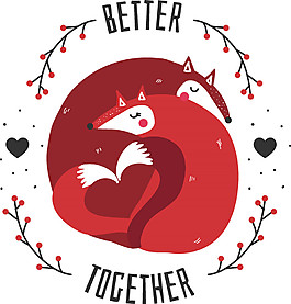 創(chuàng)意手繪可愛狐貍情人