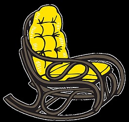 手繪搖椅冬季免扣素材