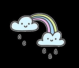 手繪卡通彩虹雨矢量素材