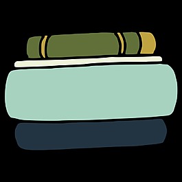 手繪幾本書本冬天透明裝飾素材