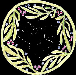 手繪花草星星花環(huán)透明素材