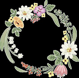 白色鮮花透明花環(huán)素材